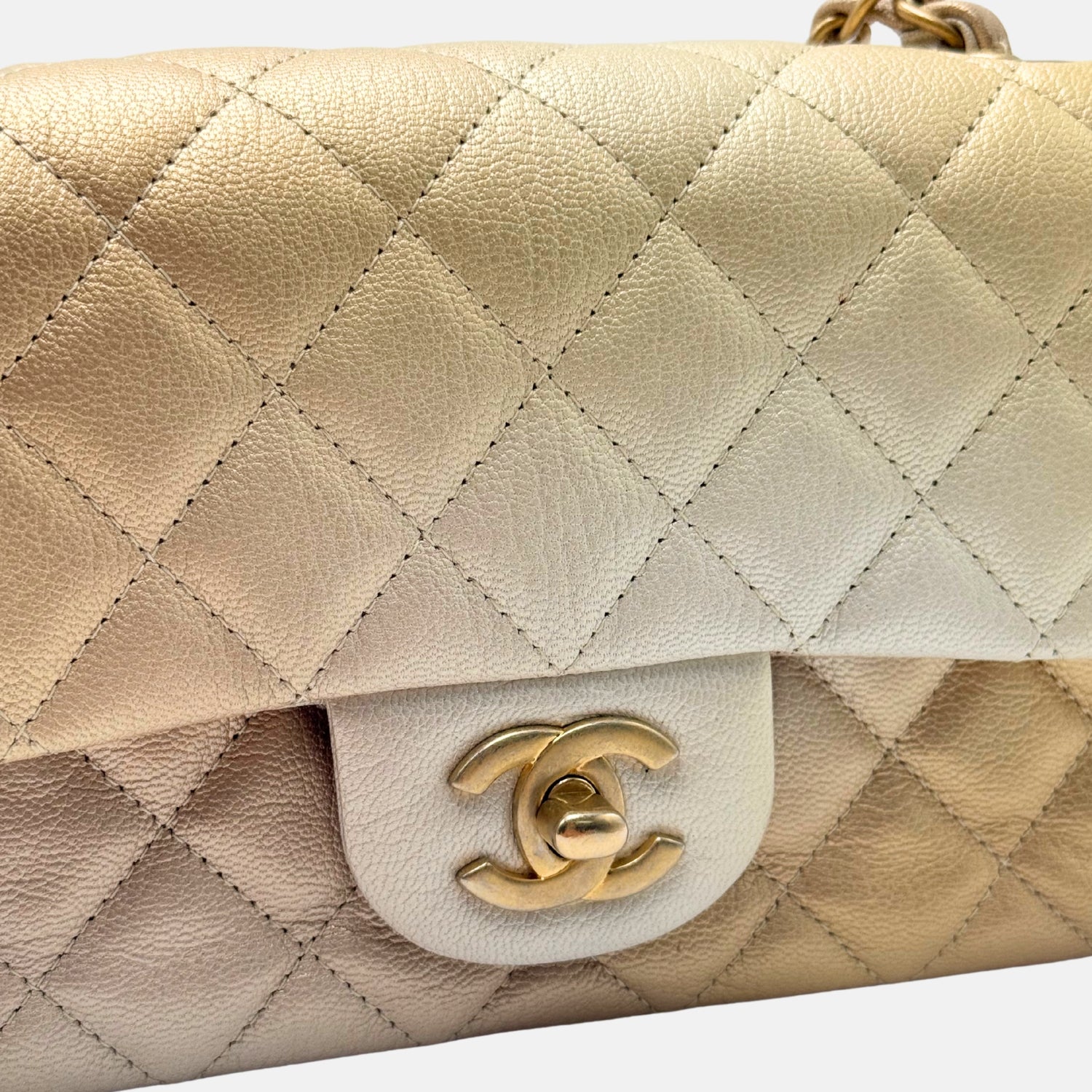 Classic Flap Bag Gold Ombre Quilted Lambskin Mini