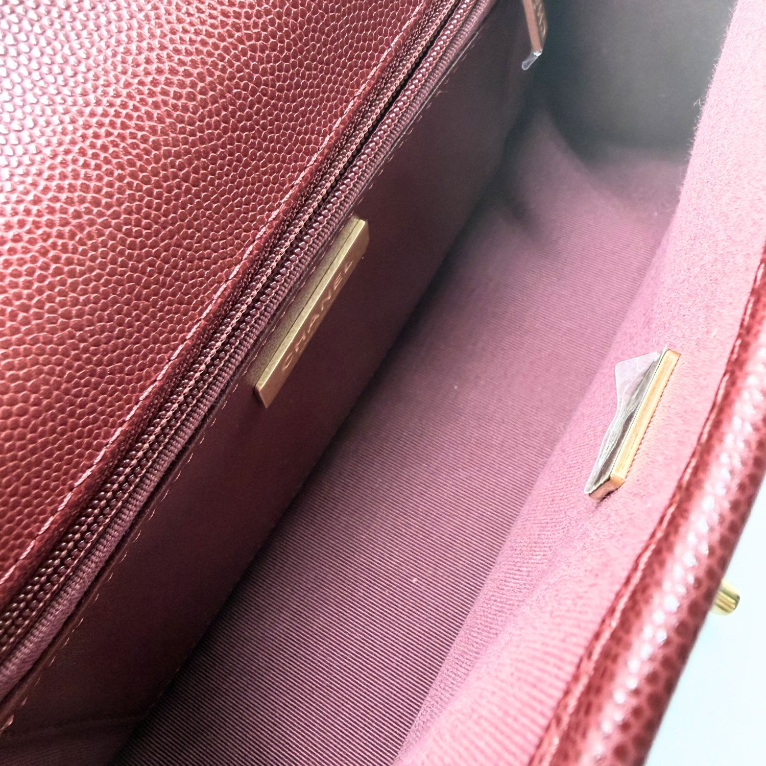 Top Handle Flap Brown Caviar
