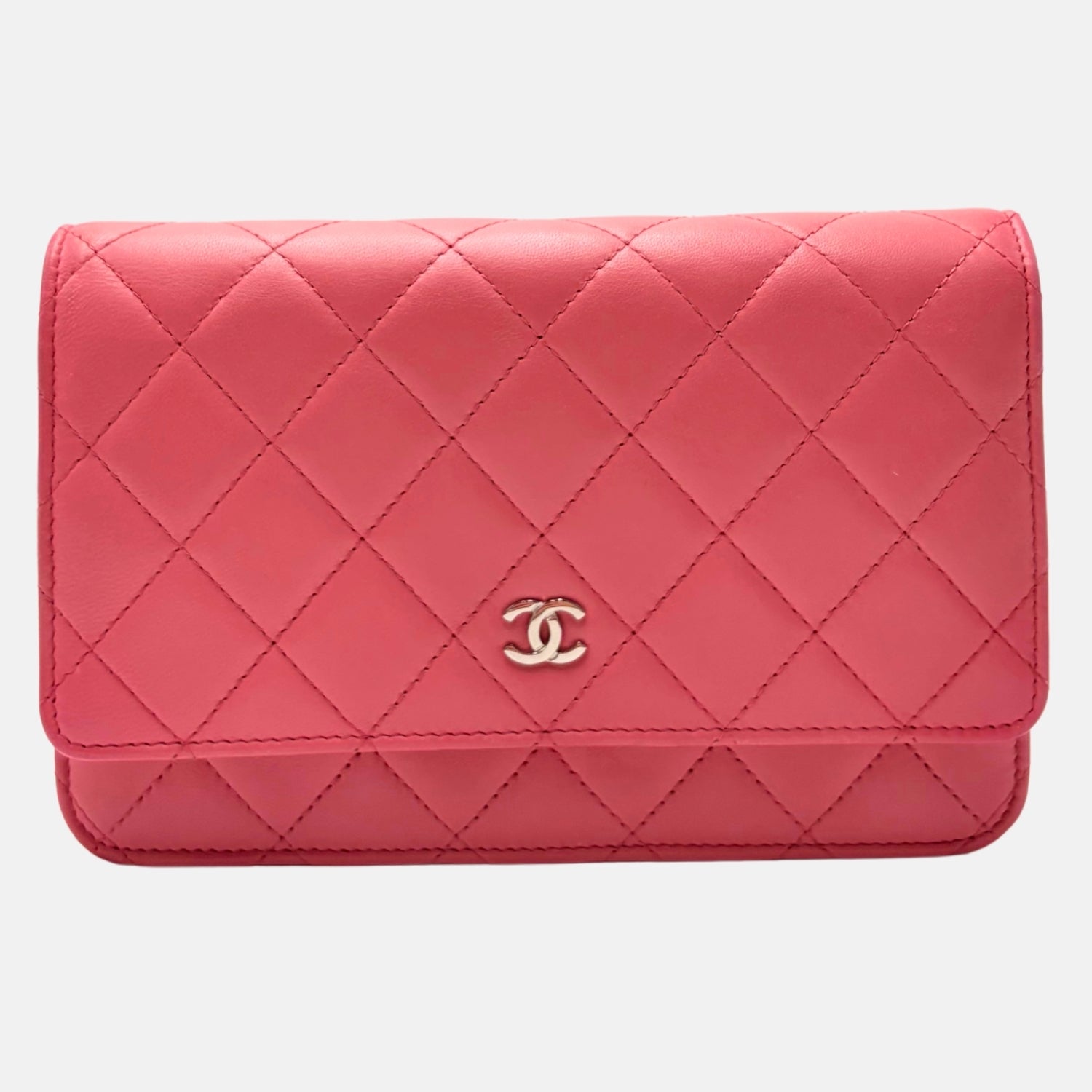 Wallet on Chain Pink Lambskin