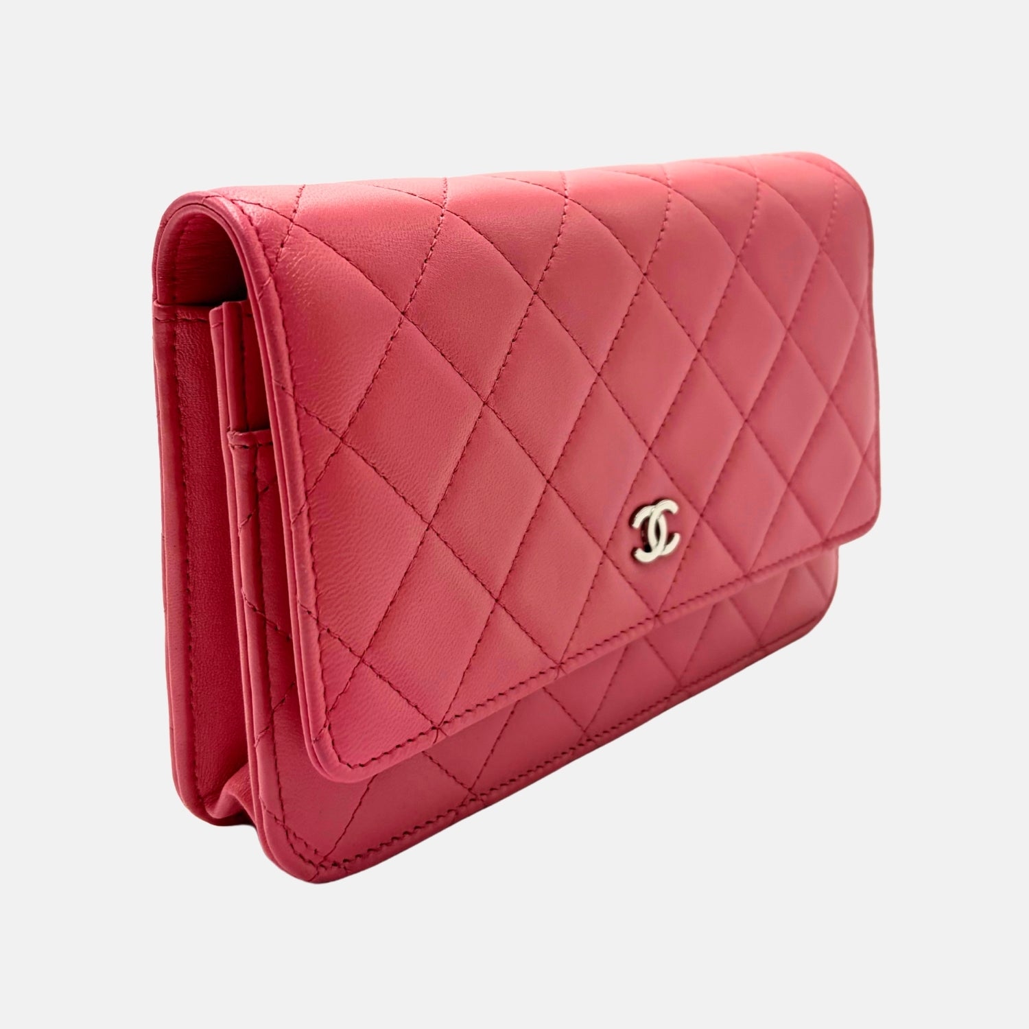 Wallet on Chain Pink Lambskin