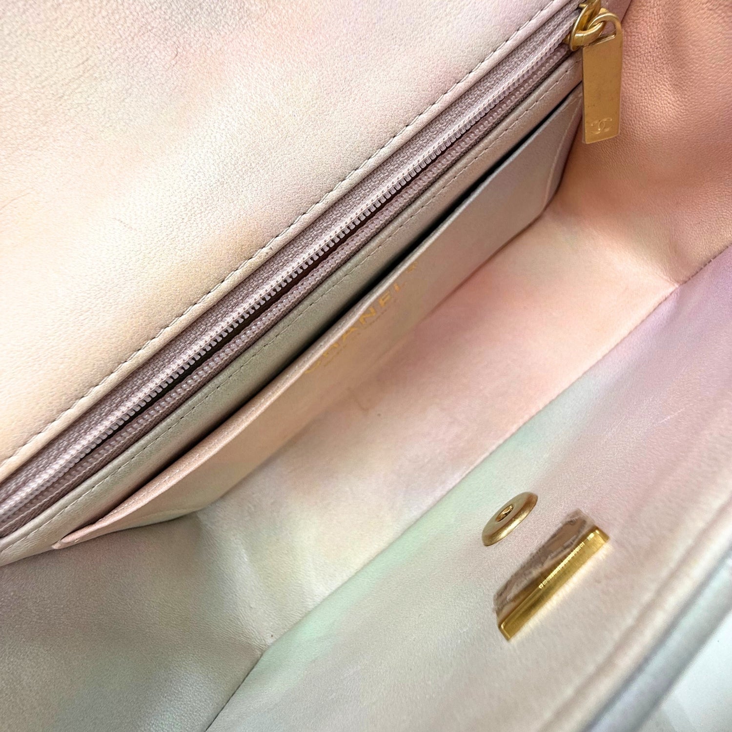 Coco Handle Bag Rainbow Ombre Quilted Lambskin