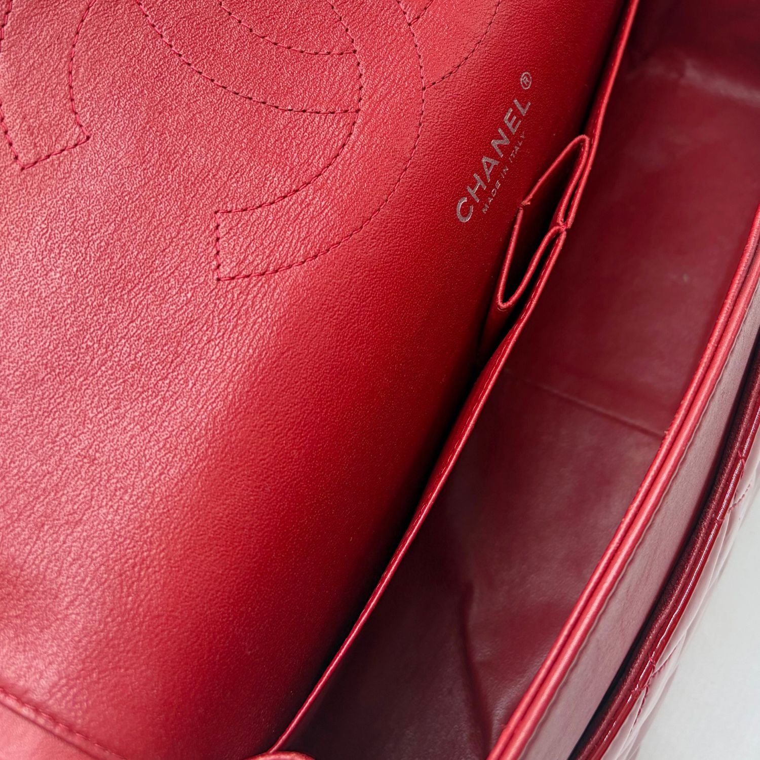 Classic Double Flap Jumbo Bag Red Patent Leather